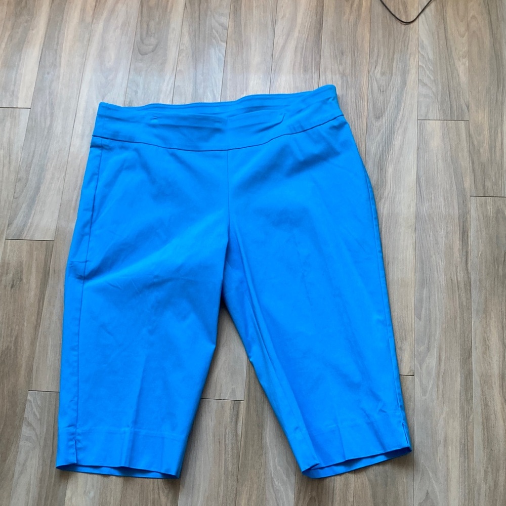 Ruby rd pull on Capri pant slimming contour waistband lagoon blue 22W - Picture 12 of 17
